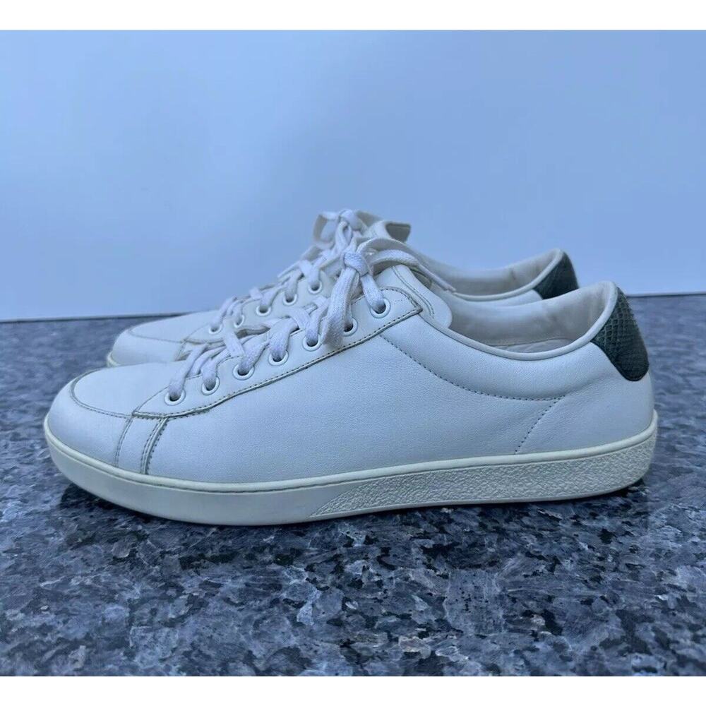 Gucci White Leather Low Top Sneakers Men’s Size 9.5 Missing Insole - Picture 2 of 15